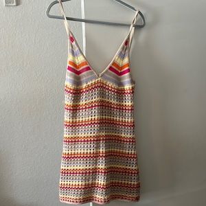 SouthMoon Under striped crochet mini dress